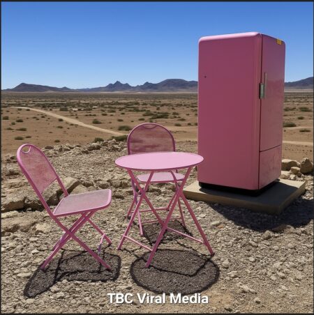 Fenomena unik di gurun namib: kulkas pink solar jadi oase gratis untuk wisatawan!